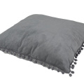 Best-selling Velvet Cushion Sofa Seat Hotel Handmade Decoration Cushion With Pompom Fringe